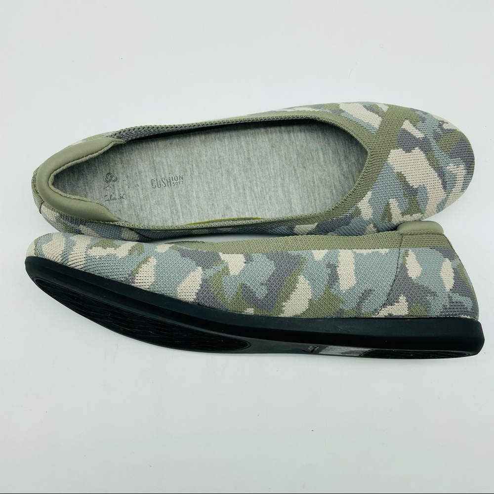 Women's Camo Slip-On Ballet Flats - Olive - Picture 8 of 15